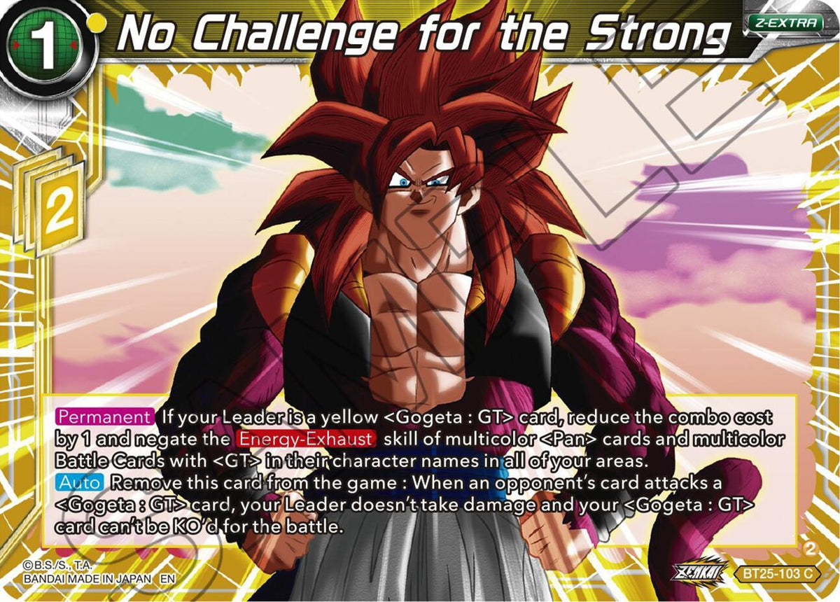 BT25-103 C, Common, Legend of the Dragon Balls, Normal, Parallel Foil, Yellow, Z-Extra No Challenge for the Strong (BT25-103 C) [Legend of the Dragon Balls] - Trading Card World
