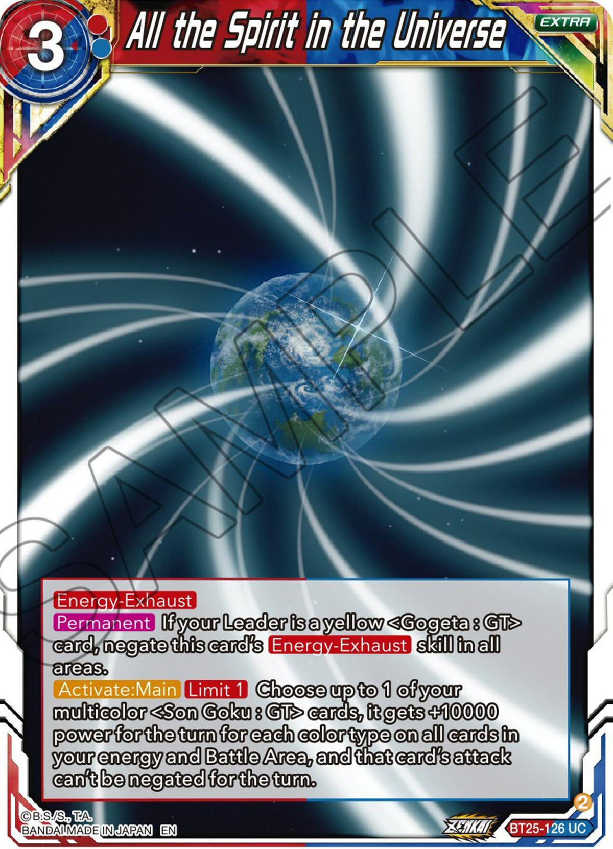 Blue;Red, BT25-126, Extra, Legend of the Dragon Balls, Normal, Parallel Foil, Uncommon All the Spirit in the Universe (BT25-126) [Legend of the Dragon Balls] - Trading Card World