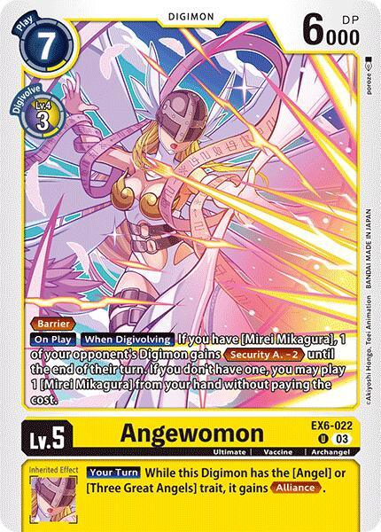 Archangel, Digimon, EX6-022, Infernal Ascension, Ultimate, Uncommon, Vaccine, Yellow Angewomon [EX6-022] [Infernal Ascension] - Trading Card World