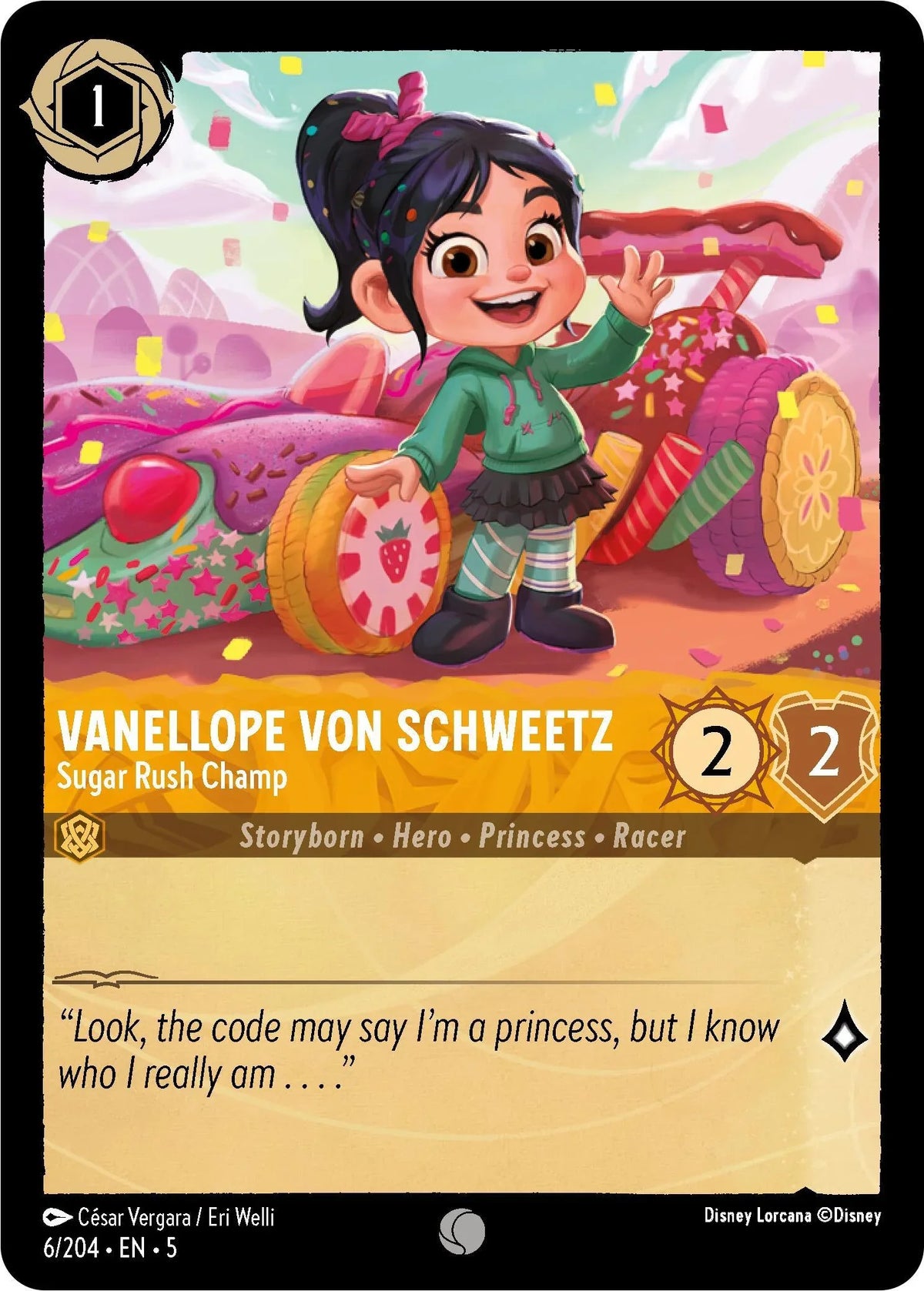  Vanellope von Schweetz - Sugar Rush Champ (6/204) [Shimmering Skies] - Trading Card World