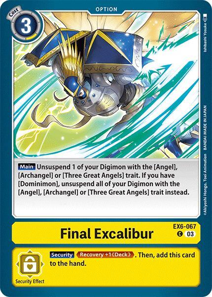 Common, EX6-067, Infernal Ascension, Option, Yellow Final Excalibur [EX6-067] [Infernal Ascension] - Trading Card World