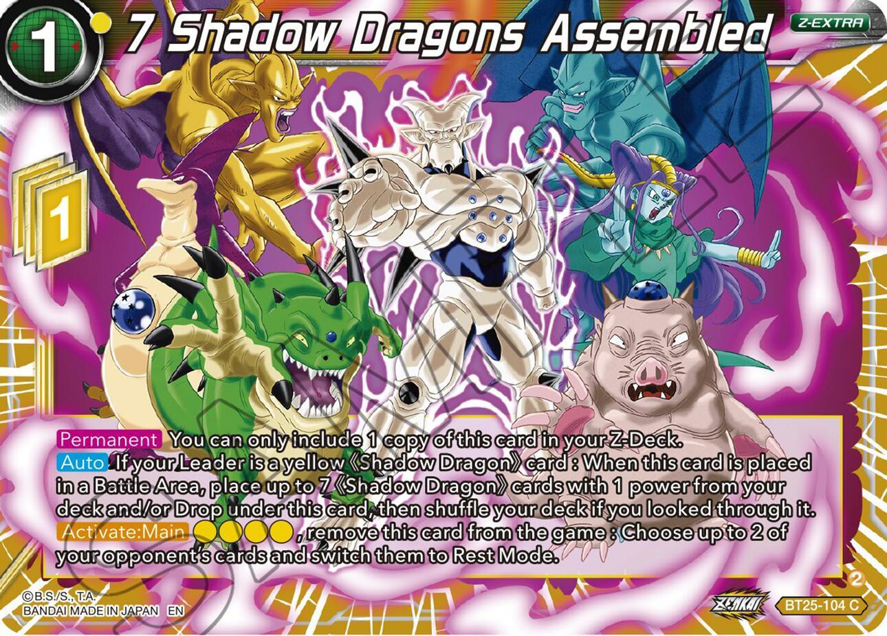 BT25-104, Common, Legend of the Dragon Balls, Normal, Parallel Foil, Yellow, Z-Extra 7 Shadow Dragons Assembled (BT25-104) [Legend of the Dragon Balls] - Trading Card World
