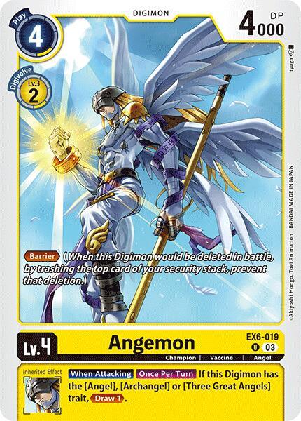 Angel, Champion, Digimon, EX6-019, Infernal Ascension, Uncommon, Vaccine, Yellow Angemon [EX6-019] [Infernal Ascension] - Trading Card World