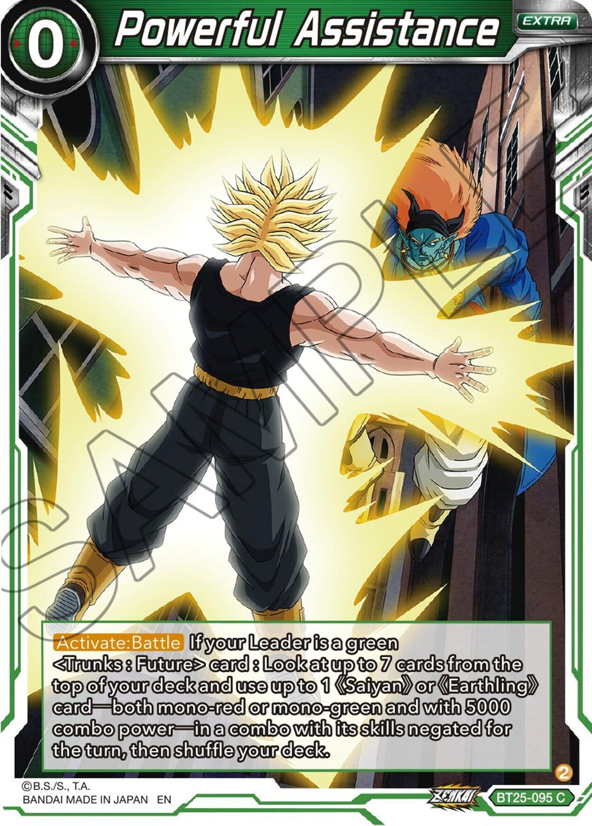 BT25-095, Common, Extra, Green, Legend of the Dragon Balls, Normal, Parallel Foil Powerful Assistance (BT25-095) [Legend of the Dragon Balls] - Trading Card World