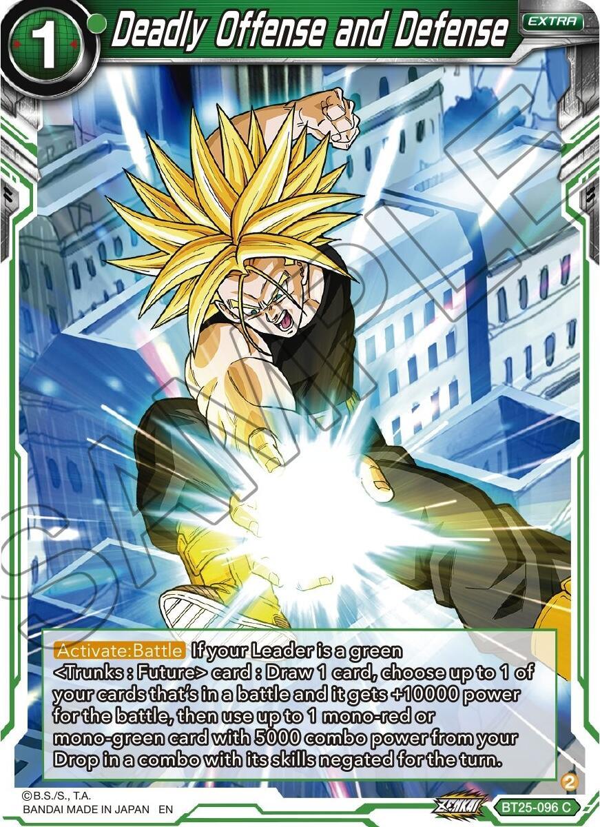 BT25-096, Common, Extra, Green, Legend of the Dragon Balls, Normal, Parallel Foil Deadly Offense and Defense (BT25-096) [Legend of the Dragon Balls] - Trading Card World