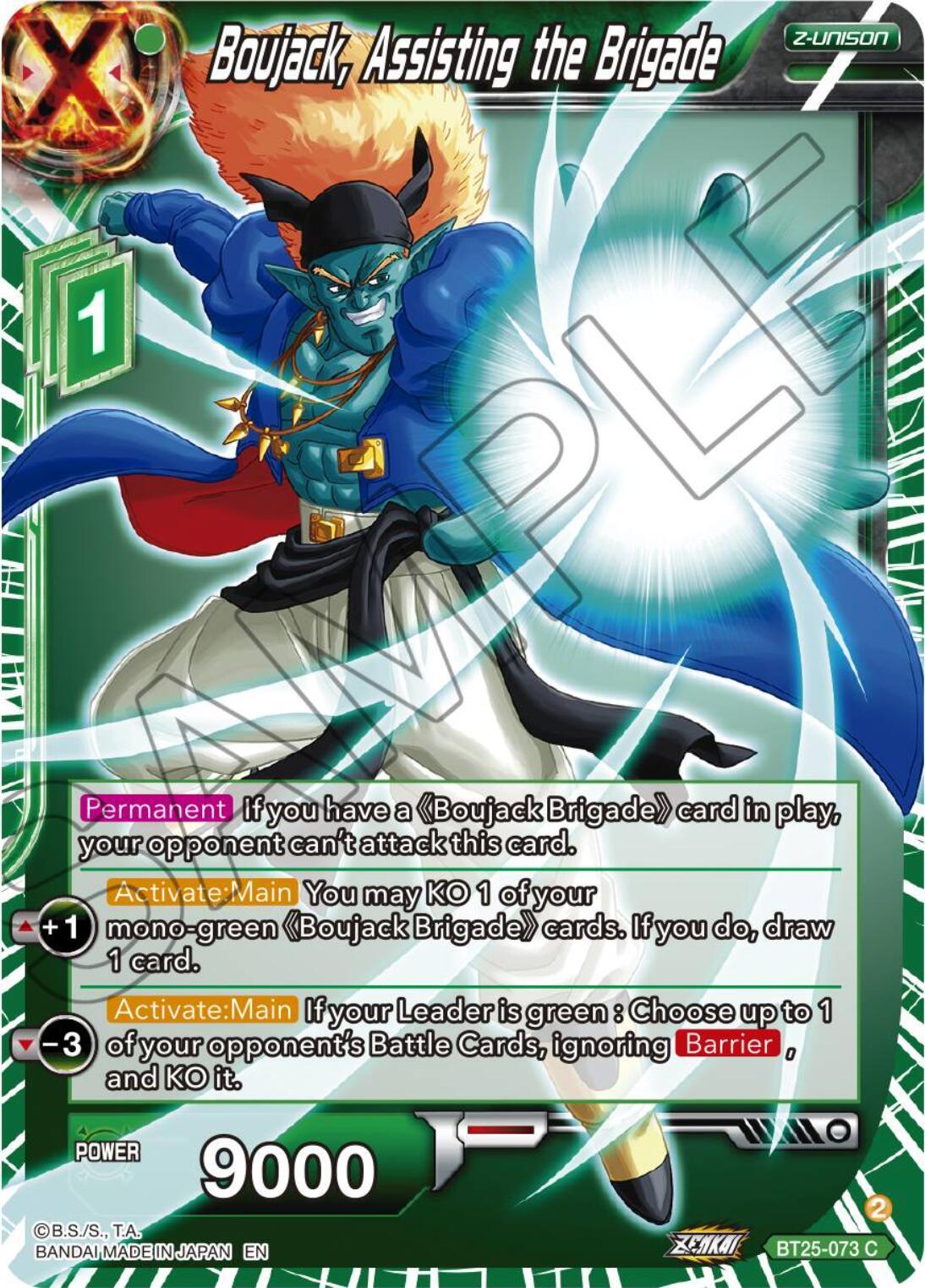 BT25-073, Common, Green, Legend of the Dragon Balls, Normal, Parallel Foil, Z-Unison Boujack, Assisting the Brigade (BT25-073) [Legend of the Dragon Balls] - Trading Card World