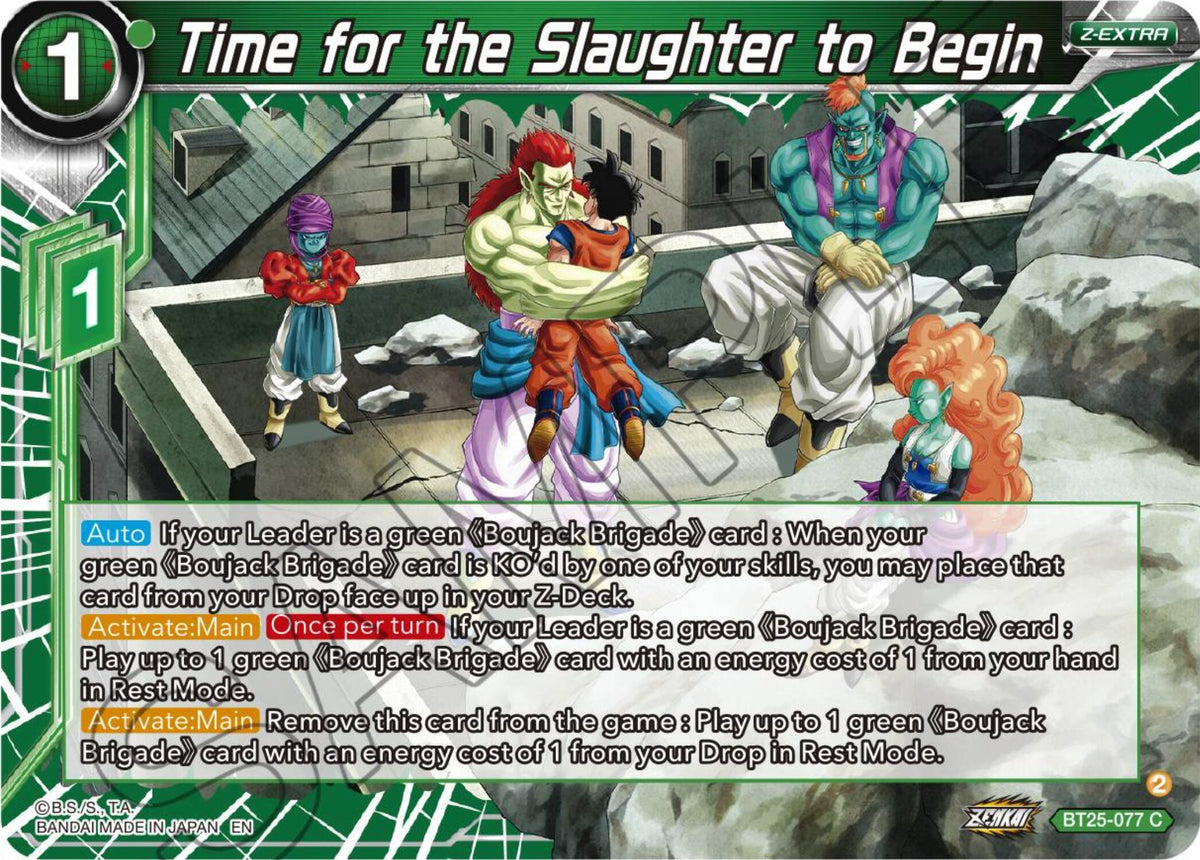 BT25-077, Common, Green, Legend of the Dragon Balls, Normal, Parallel Foil, Z-Extra Time for the Slaughter to Begin (BT25-077) [Legend of the Dragon Balls] - Trading Card World