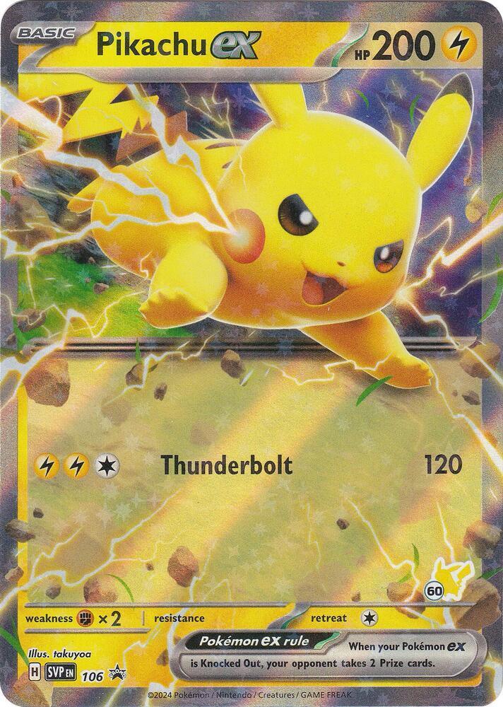 106, Battle Academy 2024 Pikachu ex (106) (Pikachu 60) [Battle Academy 2024] - Trading Card World