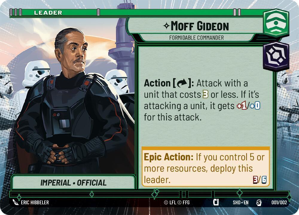  Moff Gideon - Formidable Commander (Hyperspace) (Prerelease Promos) (001/002) [Shadows of the Galaxy Promos] - Trading Card World