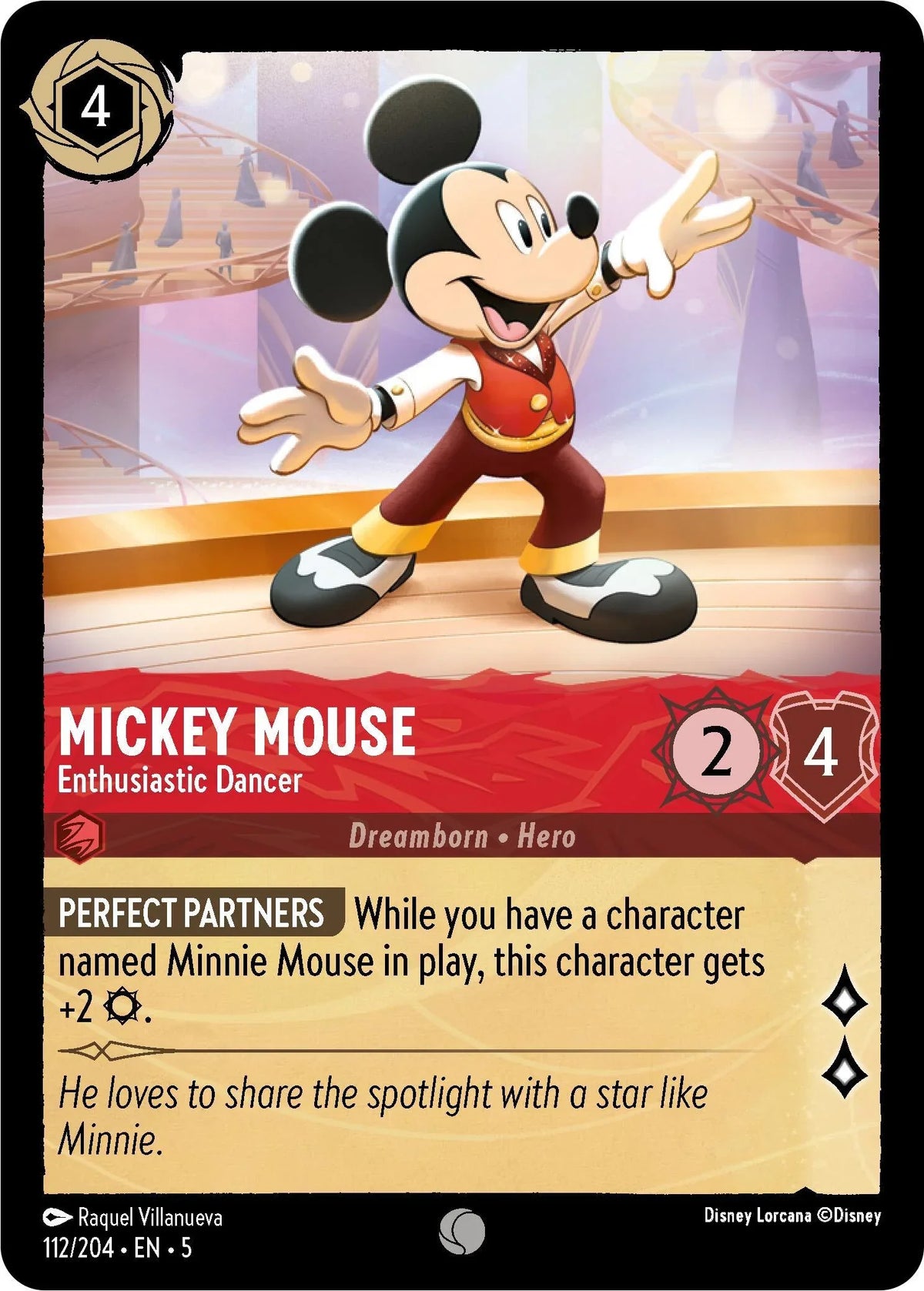  Mickey Mouse - Enthusiastic Dancer (112/204) [Shimmering Skies] - Trading Card World