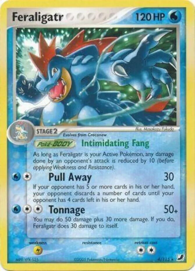 EX: Unseen Forces, Lightning[×2], Normal, Rare, Water Feraligatr (4/115) (Theme Deck Exclusives) [EX: Unseen Forces] - Trading Card World