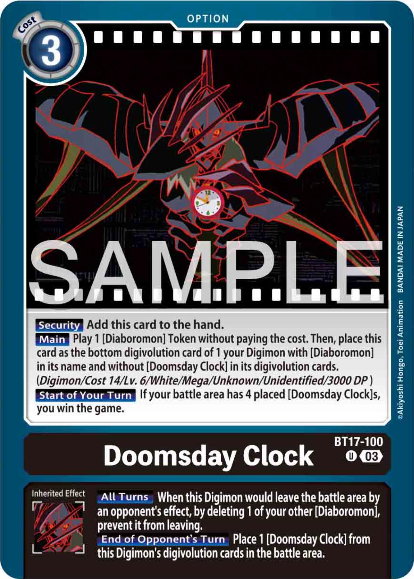 Black, BT17-100, Option, Secret Crisis, Uncommon Doomsday Clock [BT17-100] [Secret Crisis] - Trading Card World