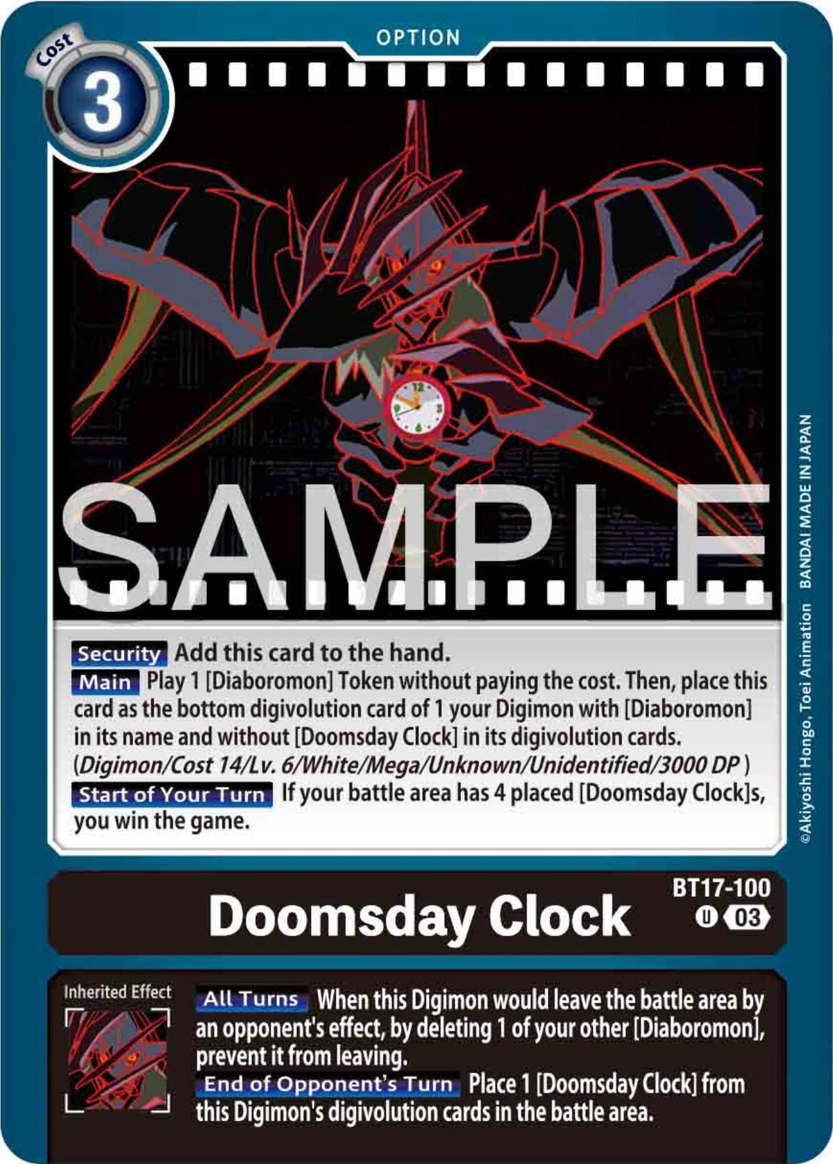 Black, BT17-100, Option, Secret Crisis, Uncommon Doomsday Clock [BT17-100] [Secret Crisis] - Trading Card World