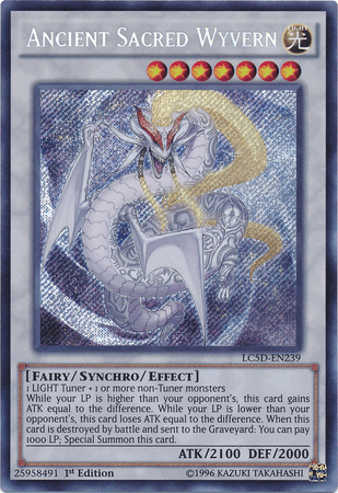 1st Edition, Fairy, Legendary Collection 5D's, Light, Secret Rare, Synchro/Effect Monster Ancient Sacred Wyvern [LC5D-EN239] Secret Rare - Trading Card World