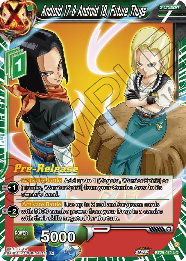 BT25-072, Green, Legend of the Dragon Balls Prerelease Promos, Parallel Foil, Uncommon, Z-Unison Android 17 & Android 18, Future Thugs (BT25-072) [Legend of the Dragon Balls Prerelease Promos] - Trading Card World