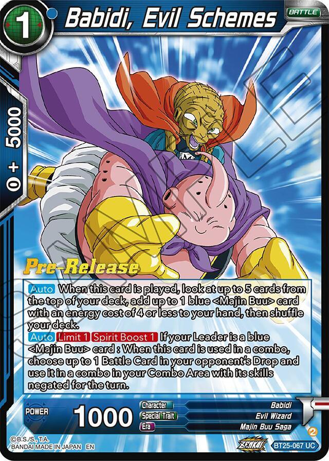 Babidi, Battle, Blue, BT25-067, Evil Wizard, Legend of the Dragon Balls Prerelease Promos, Majin Buu Saga, Parallel Foil, Uncommon Babidi, Evil Schemes (BT25-067) [Legend of the Dragon Balls Prerelease Promos] - Trading Card World