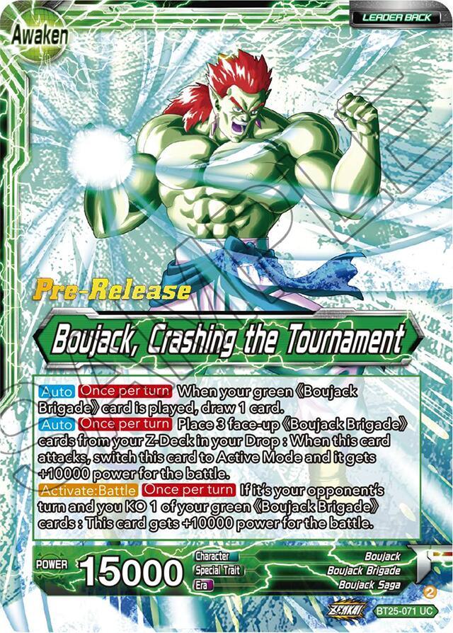 Boujack Brigade, Boujack Brigade/Boujack, Boujack Saga, BT25-071, Green, Leader, Legend of the Dragon Balls Prerelease Promos, Parallel Foil, Uncommon Boujack Brigade // Boujack, Crashing the Tournament (BT25-071) [Legend of the Dragon Balls Prerelease Promos] - Trading Card World