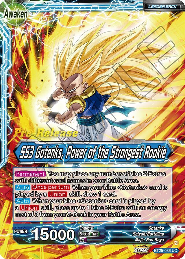 Blue, BT25-036, Gotenks, Leader, Legend of the Dragon Balls Prerelease Promos, Majin Buu Saga, Parallel Foil, Saiyan/Earthling, Uncommon Gotenks // SS3 Gotenks, Power of the Strongest Rookie (BT25-036) [Legend of the Dragon Balls Prerelease Promos] - Trading Card World