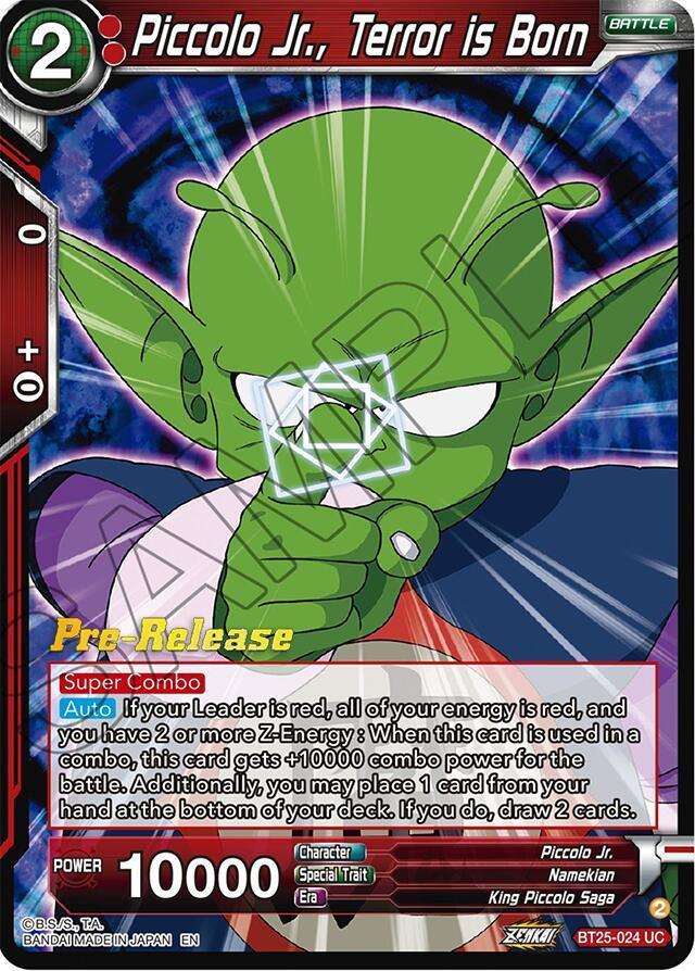 Battle, BT25-024, King Piccolo Saga, Legend of the Dragon Balls Prerelease Promos, Namekian, Parallel Foil, Piccolo Jr., Red, Uncommon Piccolo Jr., Terror is Born (BT25-024) [Legend of the Dragon Balls Prerelease Promos] - Trading Card World
