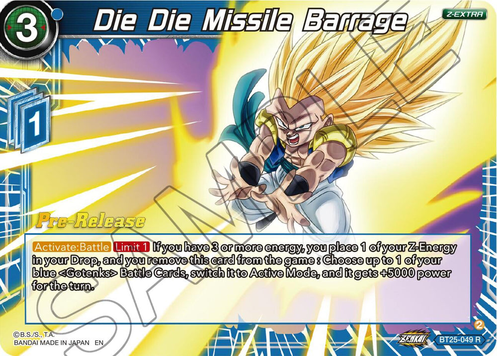 Die Die Missile Barrage (BT25-049) [Legend of the Dragon Balls Prerelease Promos]