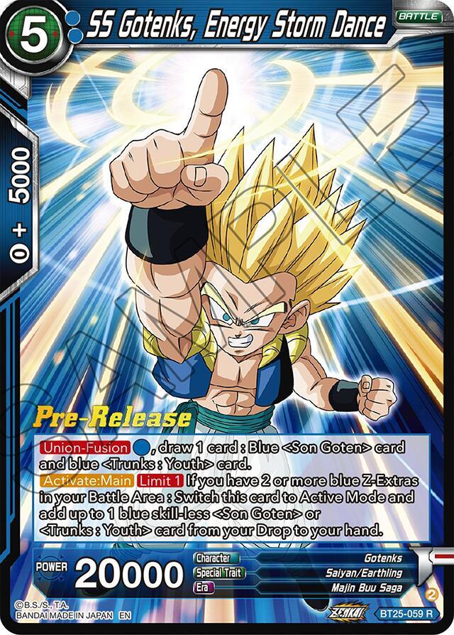 Battle, Blue, BT25-059, Gotenks, Legend of the Dragon Balls Prerelease Promos, Majin Buu Saga, Parallel Foil, Rare, Saiyan/Earthling SS Gotenks, Energy Storm Dance (BT25-059) [Legend of the Dragon Balls Prerelease Promos] - Trading Card World