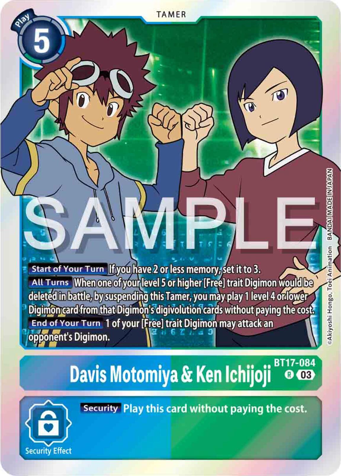 Blue;Green, BT17-084, Rare, Secret Crisis, Tamer Davis Motomiya & Ken Ichijoji [BT17-084] [Secret Crisis] - Trading Card World