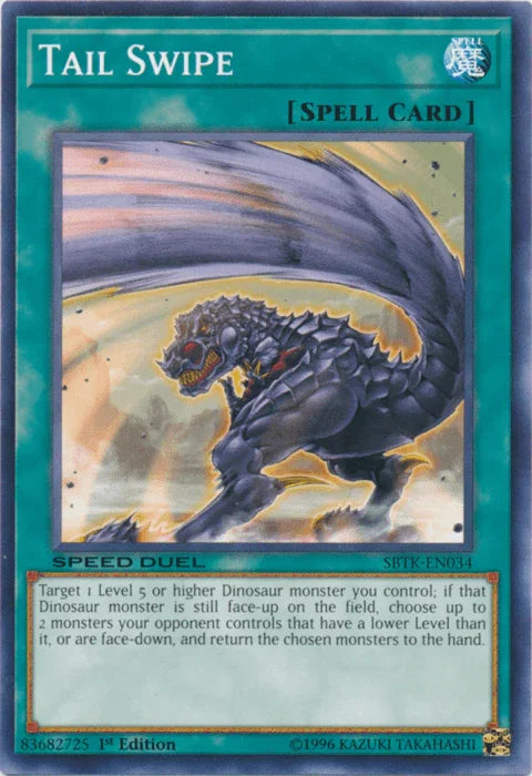 1st Edition, Common, Normal Spell, Speed Duel: Trials of the Kingdom, Spell Tail Swipe [SBTK-EN034] Common - Trading Card World