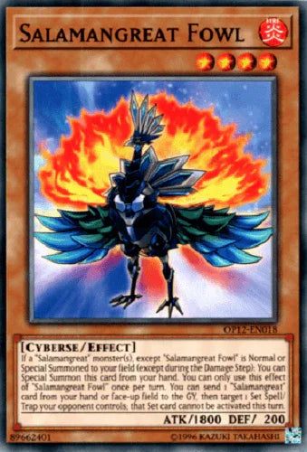 Common, Cyberse, Effect Monster, Fire, OTS Tournament Pack 12, Unlimited Salamangreat Fowl [OP12-EN018] Common - Trading Card World