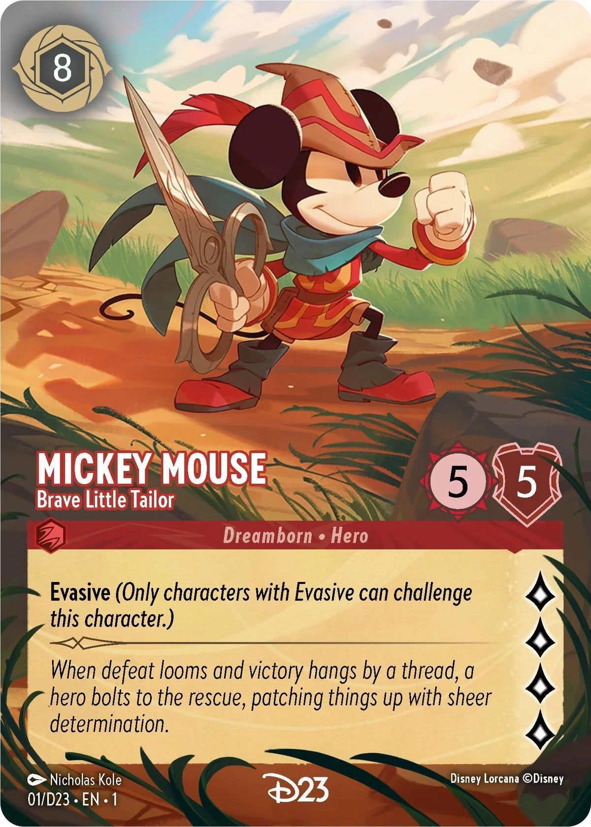  Mickey Mouse - Brave Little Tailor (Extended Art) (1) [D23 Promos] - Trading Card World