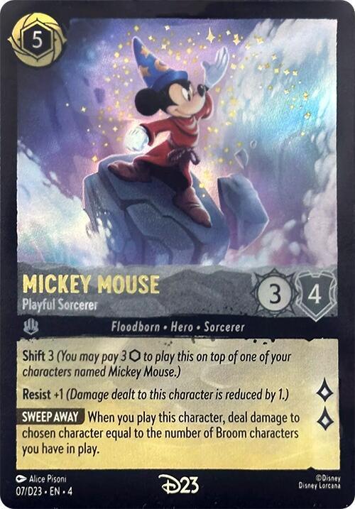  Mickey Mouse - Playful Sorcerer (7) [D23 Promos] - Trading Card World