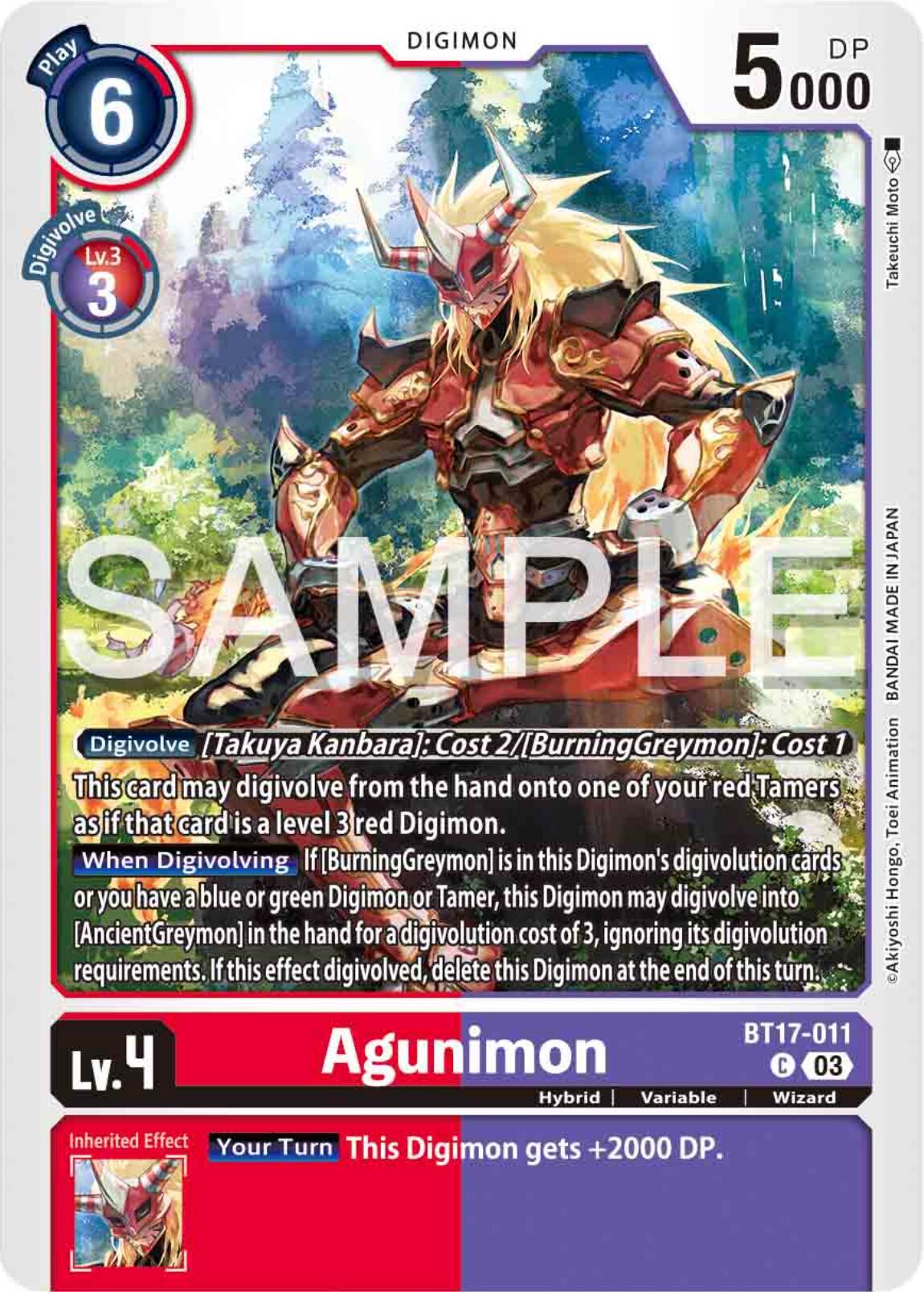 BT17-011, Common, Digimon, Hybrid, Red;Purple, Secret Crisis, Variable, Wizard Agunimon [BT17-011] [Secret Crisis] - Trading Card World