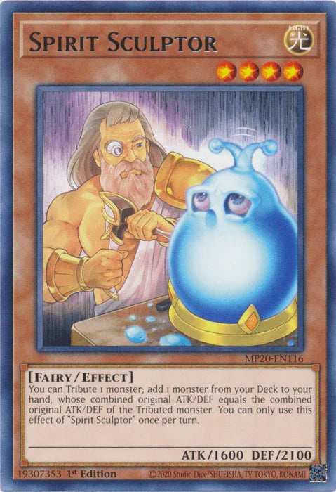 1st Edition, 2020 Tin of Lost Memories, Effect Monster, Fairy, Light, Rare Spirit Sculptor [MP20-EN116] Rare - Trading Card World