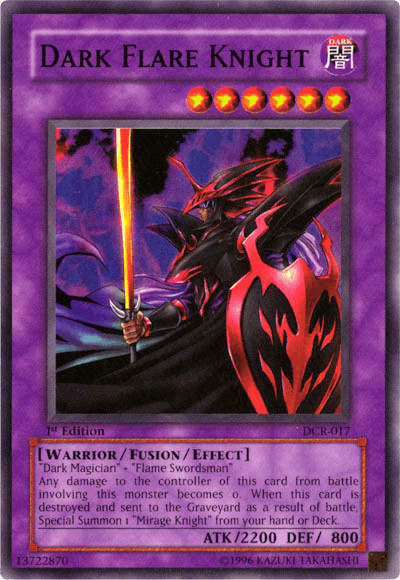1st Edition, Dark, Dark Crisis, Fusion/Effect Monster, Super Rare, Unlimited, Warrior Dark Flare Knight [DCR-017] Super Rare - Trading Card World