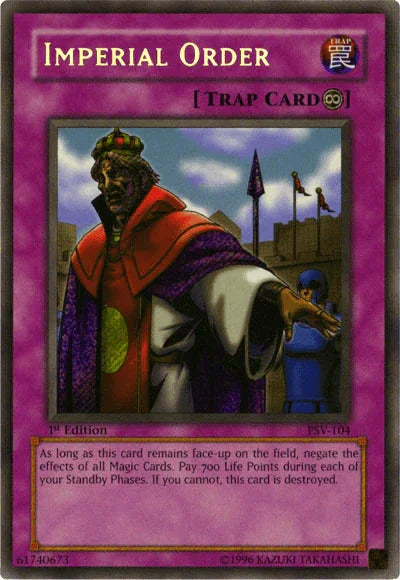 1st Edition, Continuous Trap, Pharaoh's Servant, Secret Rare, Trap, Unlimited Imperial Order [PSV-104] Secret Rare - Trading Card World