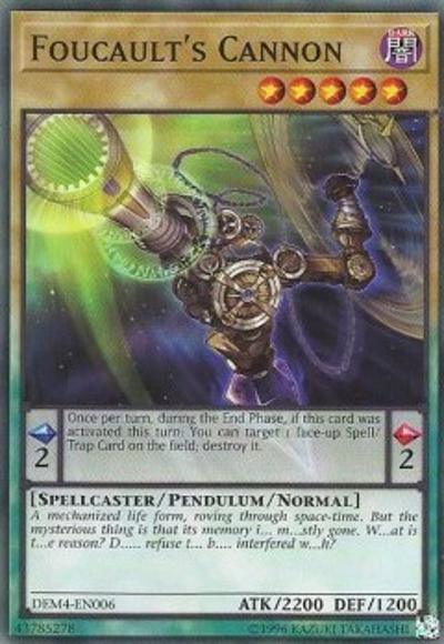 Advanced Demo Deck Extra Pack, Common, Dark, Pendulum/Normal Monster, Spellcaster, Unlimited Foucault's Cannon [DEM4-EN006] Common - Trading Card World