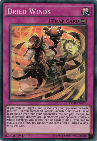 1st Edition, Clash of Rebellions, Continuous Trap, Super Rare, Trap, Unlimited Dried Winds [CORE-EN075] Super Rare - Trading Card World