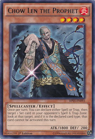 1st Edition, Battle Pack 3: Monster League, Effect Monster, Fire, Rare, Spellcaster Chow Len the Prophet [BP03-EN093] Rare - Trading Card World