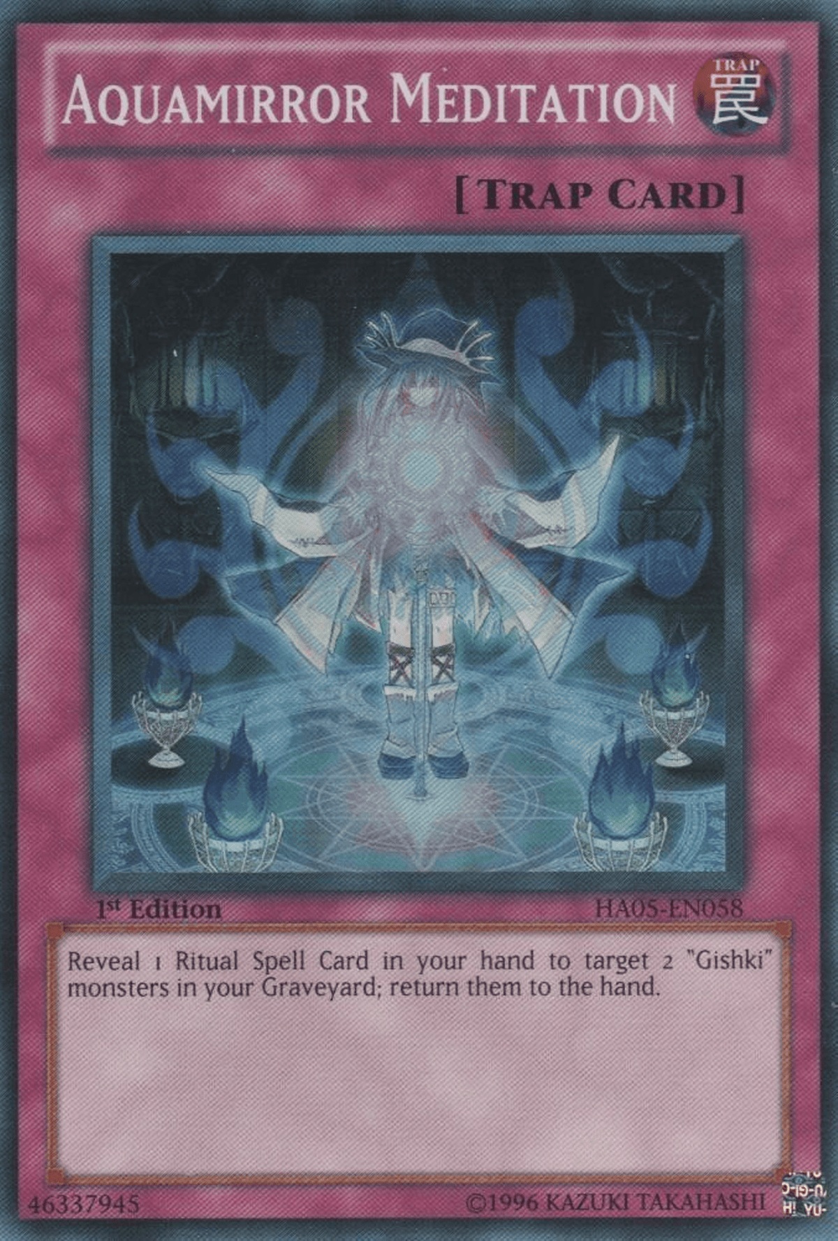 1st Edition, Hidden Arsenal 5: Steelswarm Invasion, Normal Trap, Super Rare, Trap, Unlimited Aquamirror Meditation [HA05-EN058] Super Rare - Trading Card World