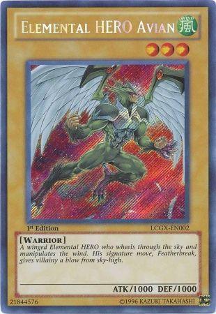 1st Edition, Legendary Collection 2, Normal Monster, Secret Rare, Unlimited, Warrior, Wind Elemental HERO Avian (Alternate Art) [LCGX-EN002] Secret Rare - Trading Card World