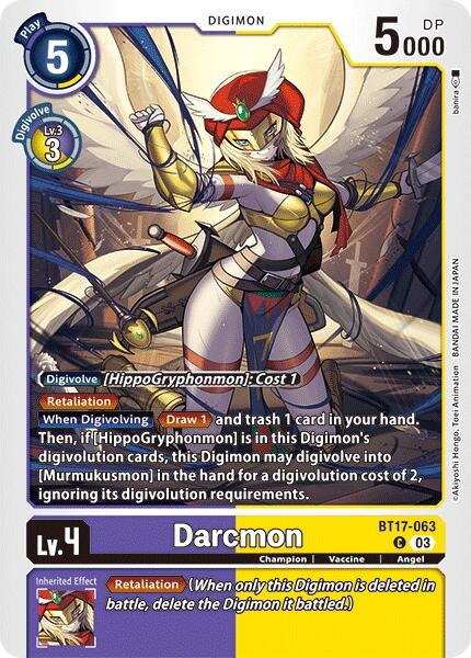 Angel, BT17-063, Champion, Common, Digimon, Purple;Yellow, Secret Crisis, Vaccine Darcmon [BT17-063] [Secret Crisis] - Trading Card World