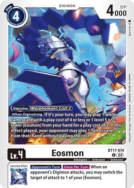 BT17-074, Champion, Common, Digimon, Secret Crisis, Unknown, White Eosmon [BT17-074] - BT17-074 [Secret Crisis] - Trading Card World