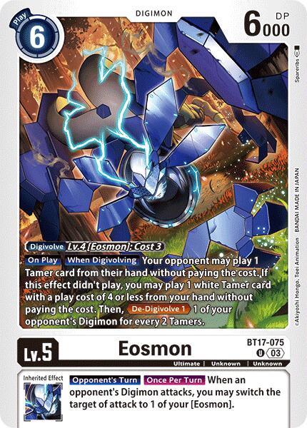 BT17-075, Digimon, Secret Crisis, Ultimate, Uncommon, Unknown, White Eosmon [BT17-075] - BT17-075 [Secret Crisis] - Trading Card World