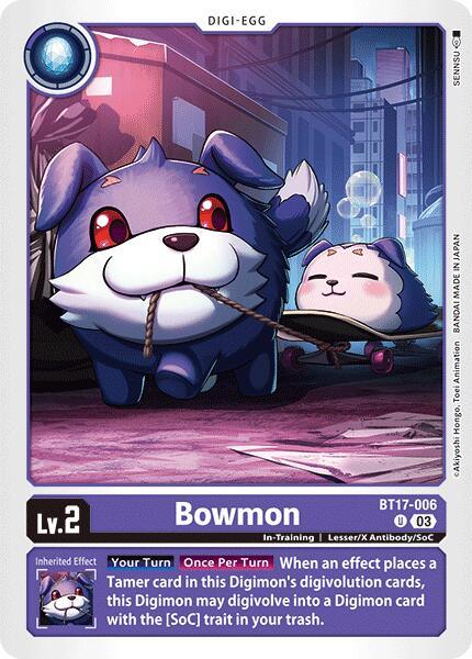 BT17-006, Digi-Egg, In-Training, Lesser/X Antibody/SoC, Purple, Secret Crisis, Uncommon Bowmon [BT17-006] [Secret Crisis] - Trading Card World