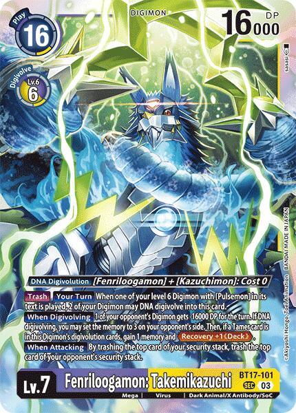 BT17-101, Dark Animal/X Antibody/SoC, Digimon, Mega, Secret Crisis, Secret Rare, Virus, Yellow;Purple Fenriloogamon: Takemikazuchi [BT17-101] [Secret Crisis] - Trading Card World