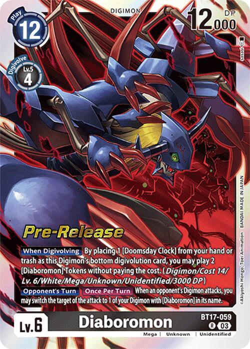 Black, BT17-059, Digimon, Mega, Rare, Secret Crisis Pre-Release Cards, Unidentified, Unknown Diaboromon [BT17-059] [Secret Crisis Pre-Release Cards] - Trading Card World