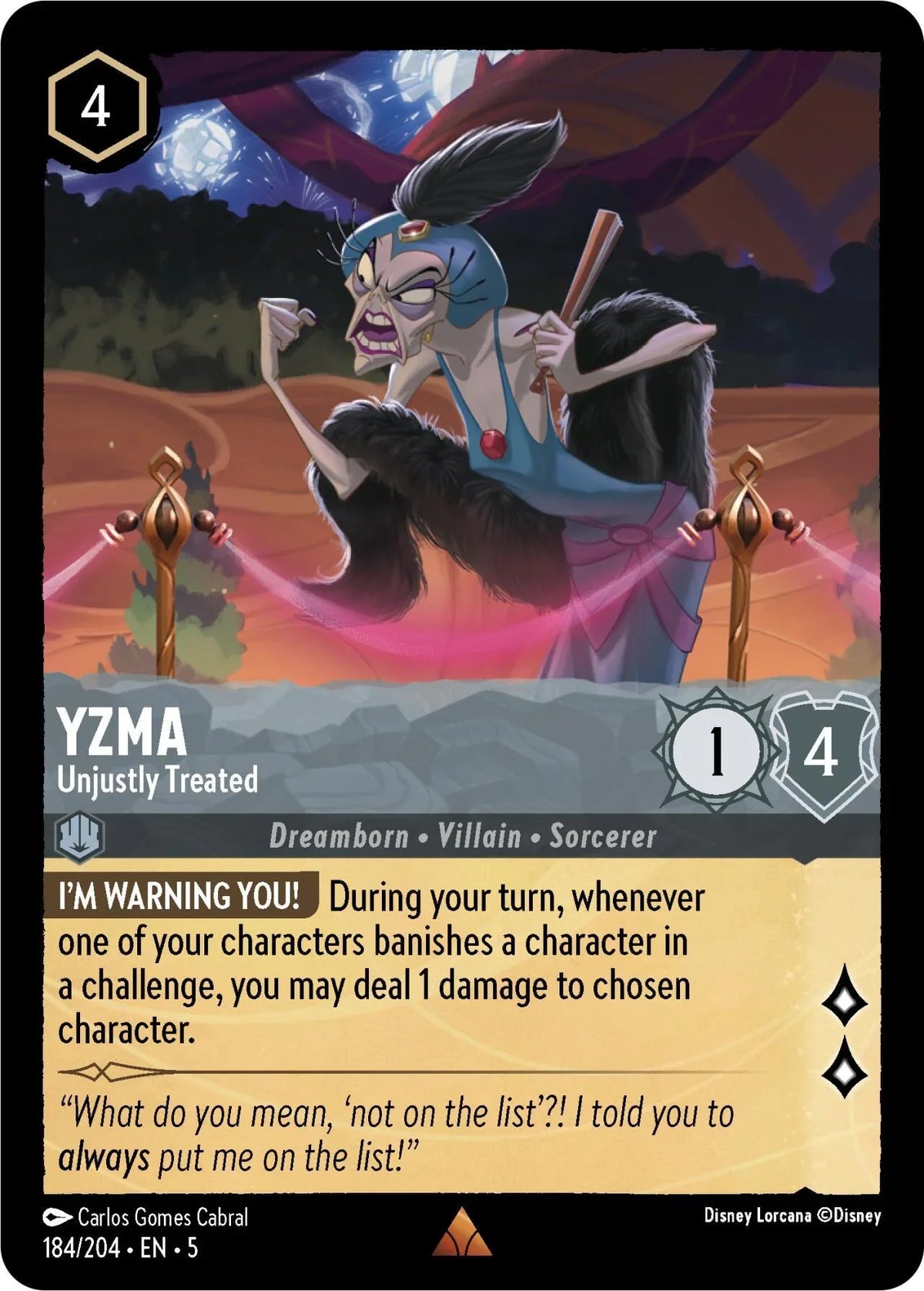  Yzma - Unjustly Treated (184/204) [Shimmering Skies] - Trading Card World