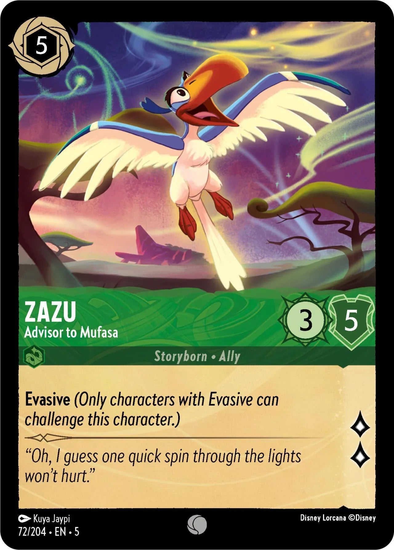 Zazu - Advisor to Mufasa (72/204) [Shimmering Skies] - Trading Card World