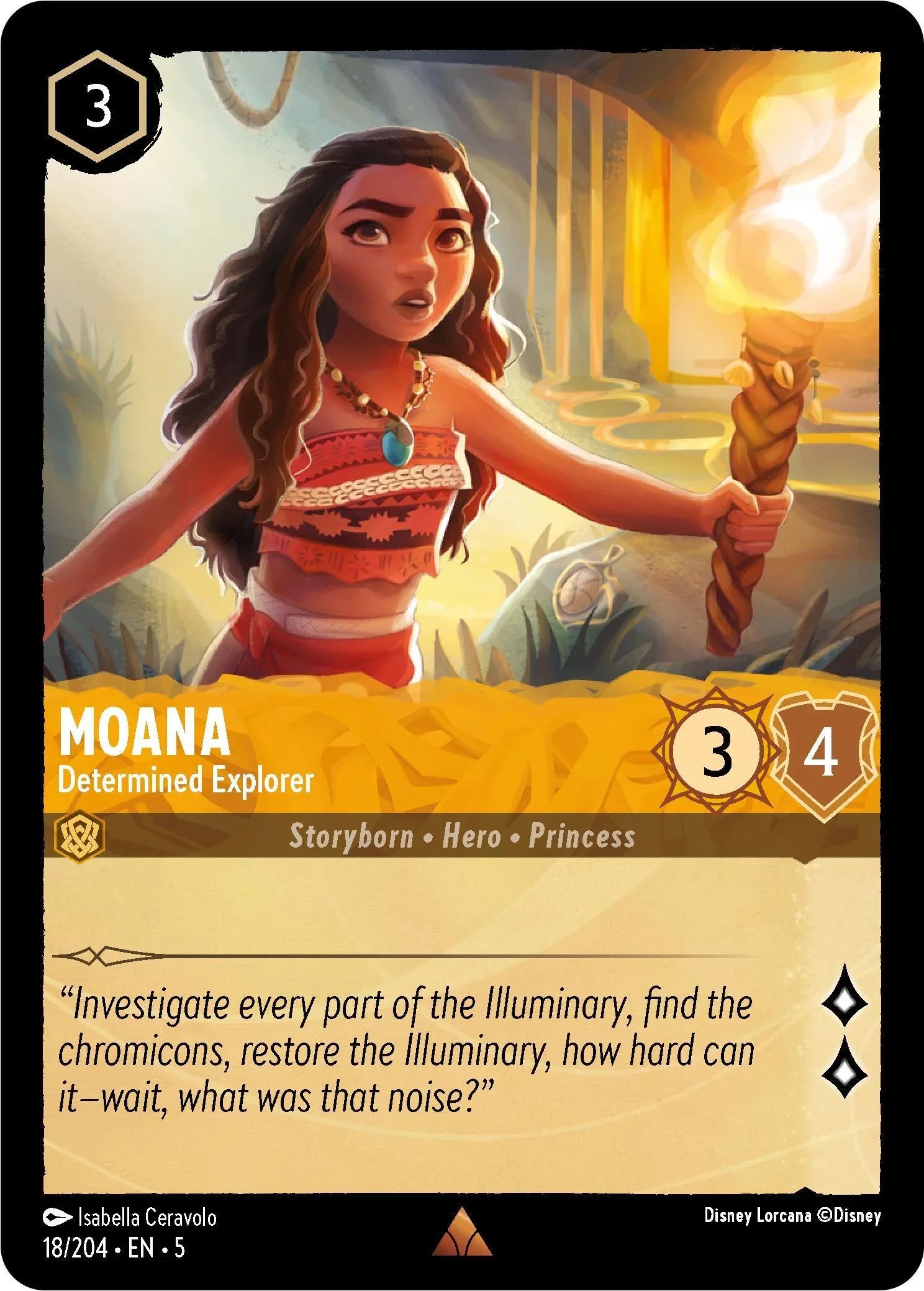  Moana - Determined Explorer (18/204) [Shimmering Skies] - Trading Card World