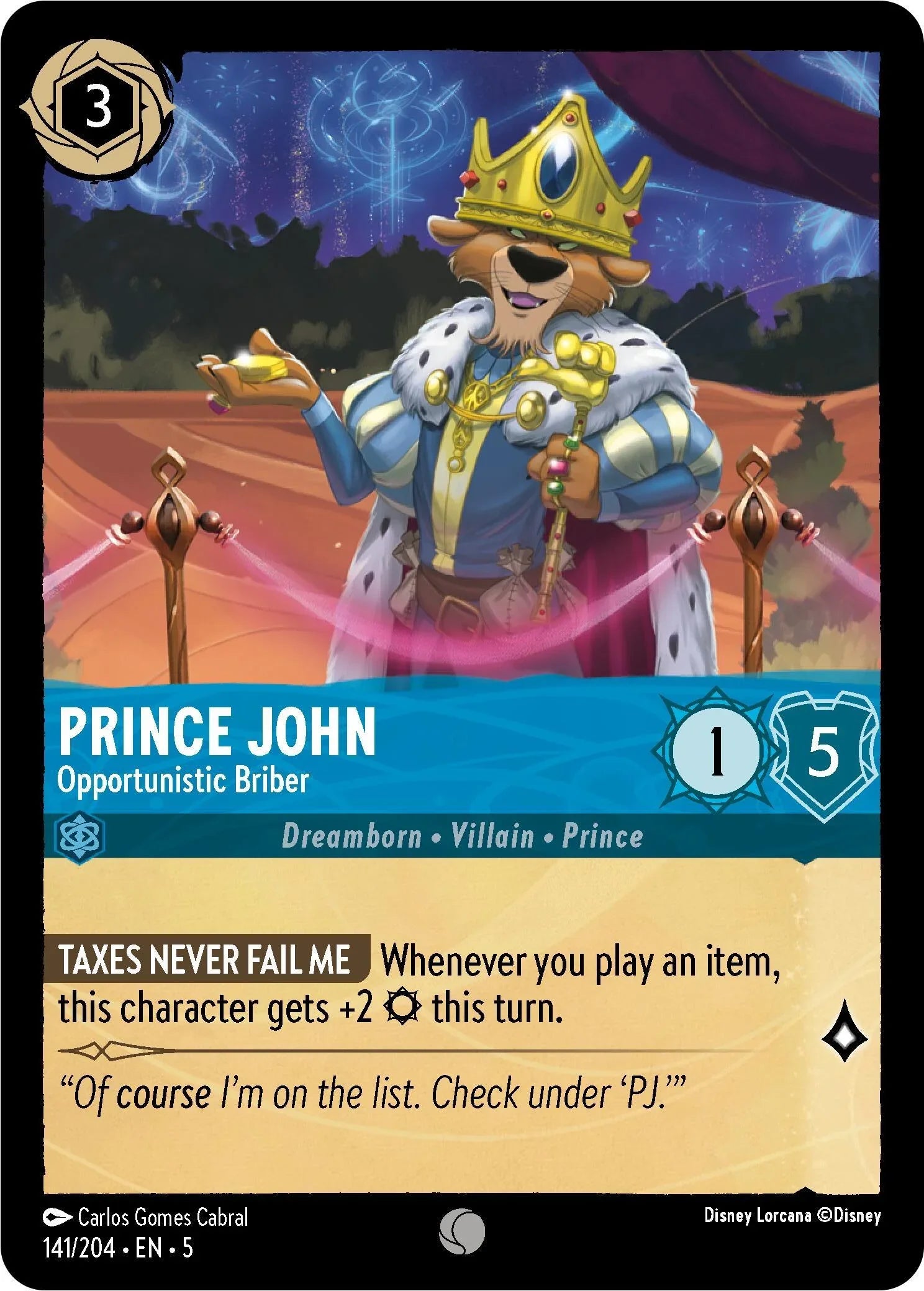  Prince John - Opportunistic Briber (141/204) [Shimmering Skies] - Trading Card World