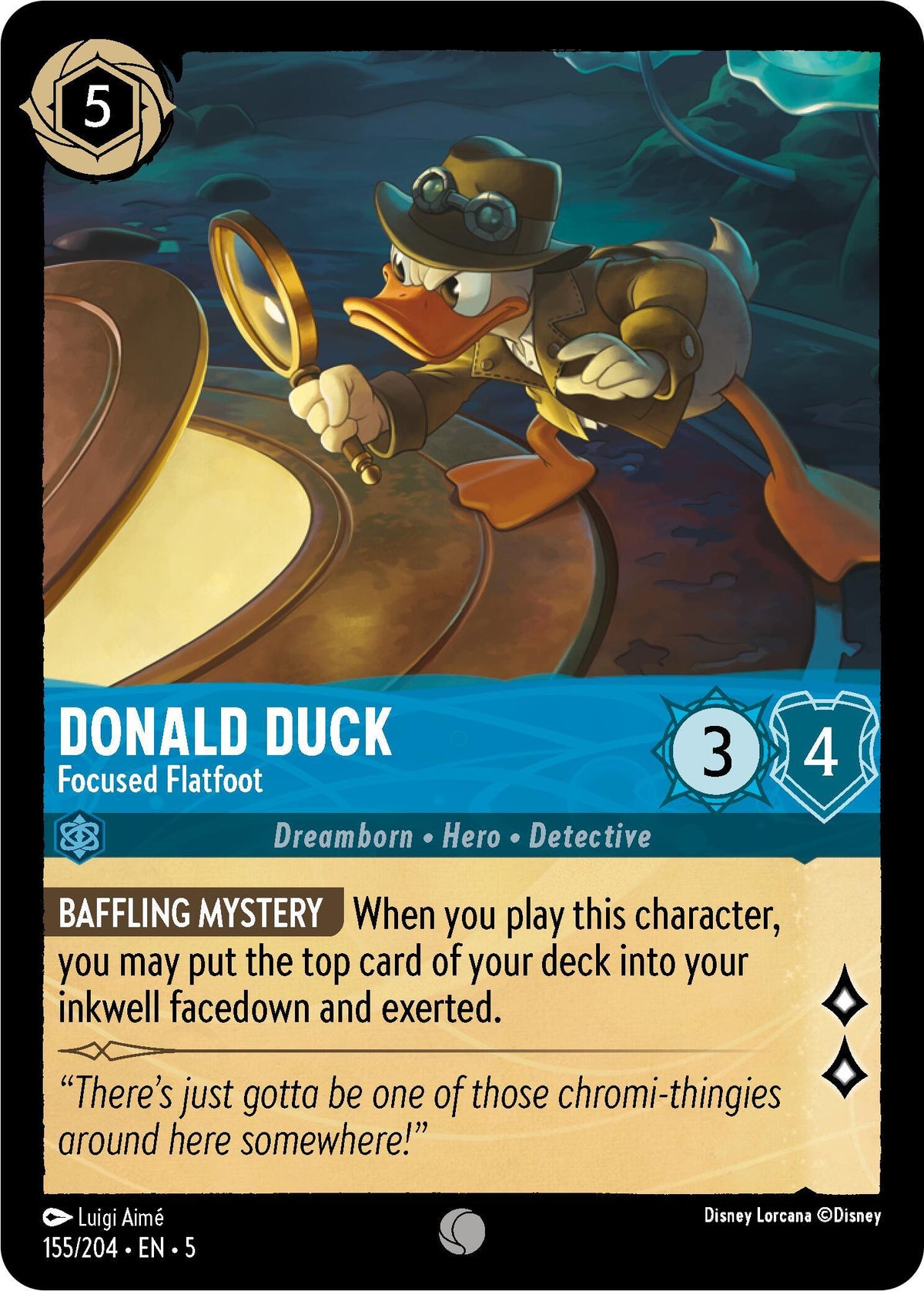  Donald Duck - Focused Flatfoot (155/204) [Shimmering Skies] - Trading Card World